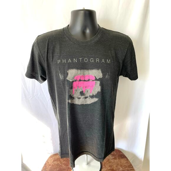 Phantogram Band T-Shirt Black Graphic Lips Tee Size M American Apparel - Picture 1 of 6